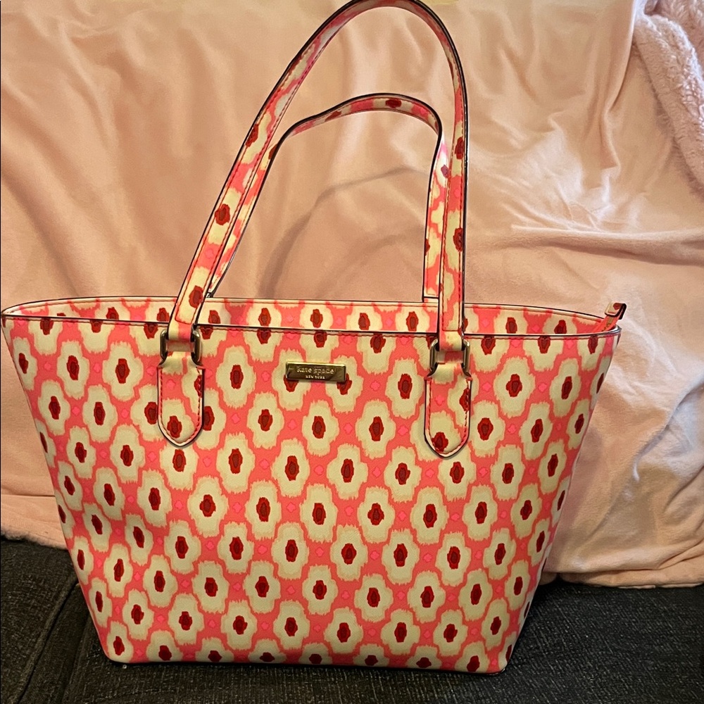 Kate Spade Pink and Cream Patterned Tote